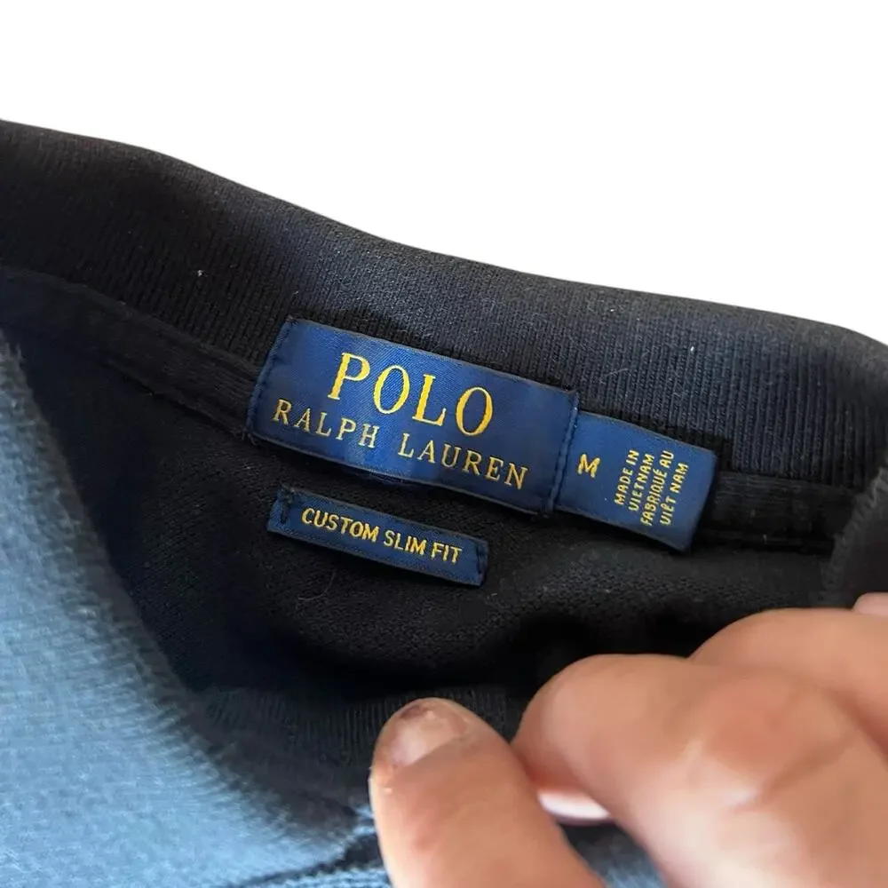 Polo Ralph Lauren Black Grey Emblem Crewneck Sweatshirt Rare Logo Mens M